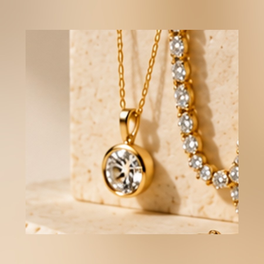 Solitaire Pendant Necklace — Gold — LUMERA necklace for women