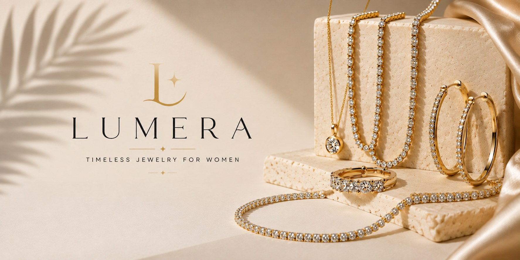 LUMERA — Timeless Jewelry for Women: tennis necklace, tennis bracelet, pavé hoops and eternity ring in gold